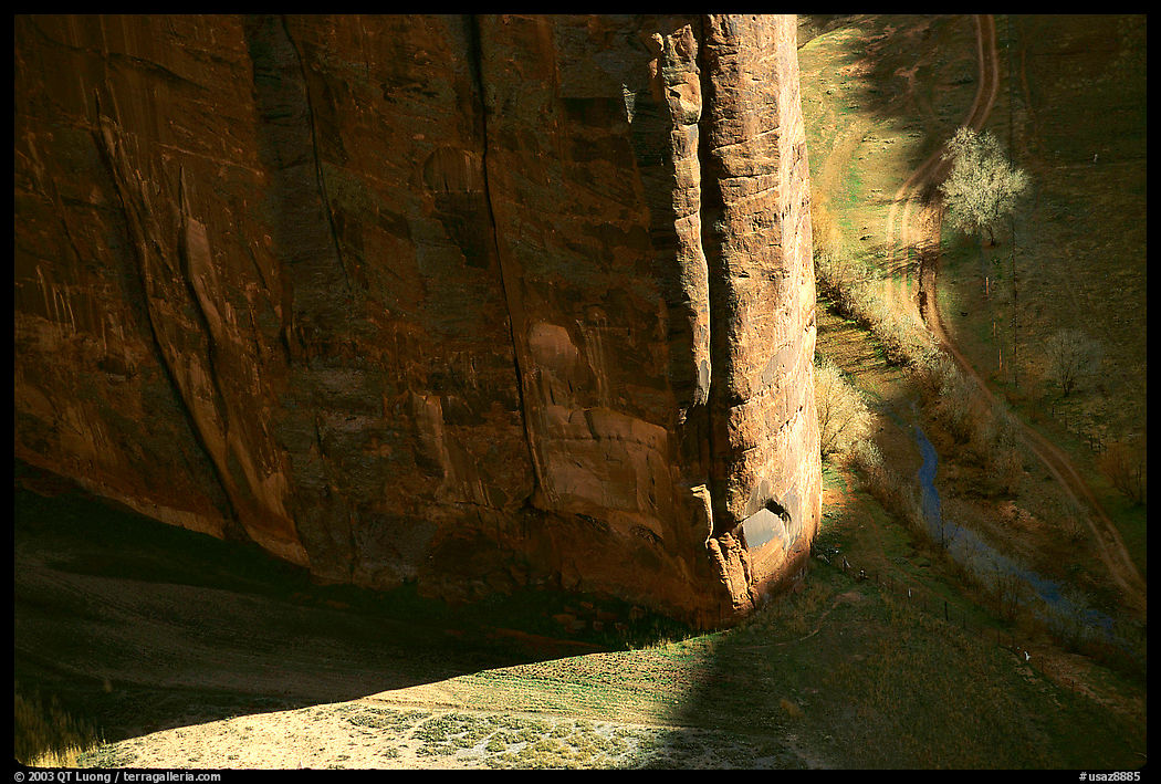 Light and shadows cast by the steep walls of Canyon de Muerto. Canyon de Chelly  National Monument, Arizona, USA
