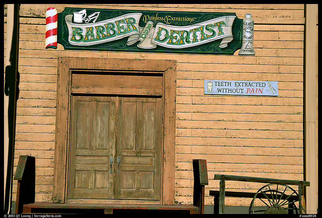 Dentist shop, Old Tucson Studios. Tucson, Arizona, USA
