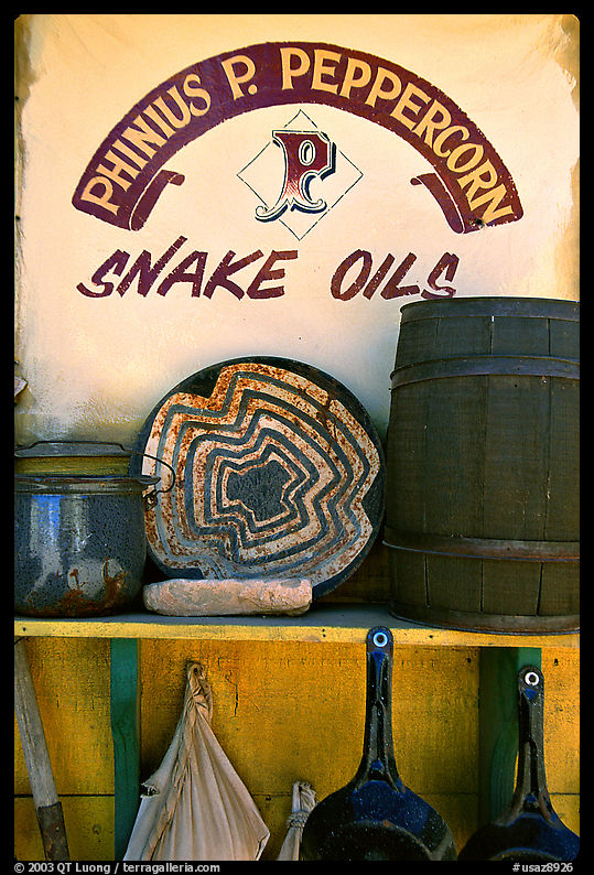 Snake Oil display, Old Tucson Studios. Tucson, Arizona, USA