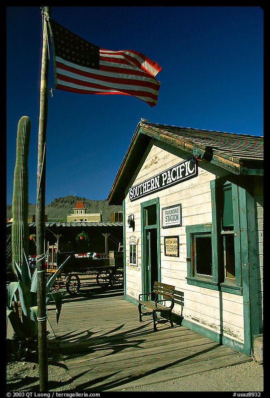 Railroad station, Old Tucson Studios. Tucson, Arizona, USA