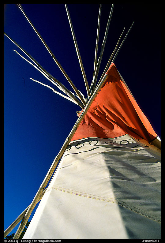 Teepee and blue sky. Arizona, USA