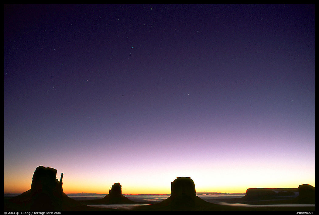 Buttes at dawn. Monument Valley Tribal Park, Navajo Nation, Arizona and Utah, USA