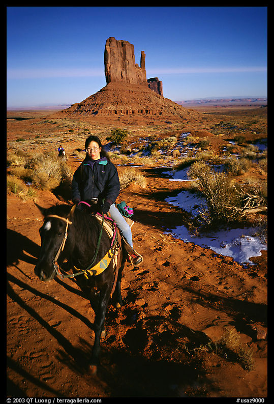 Horseback riding. Monument Valley Tribal Park, Navajo Nation, Arizona and Utah, USA