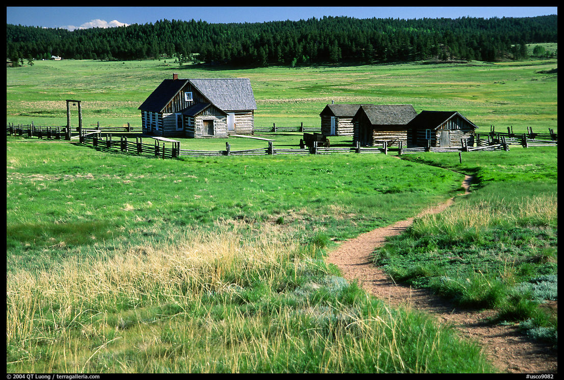 Historic barns,  Florissant Fossil Beds National Monument. Colorado, USA
