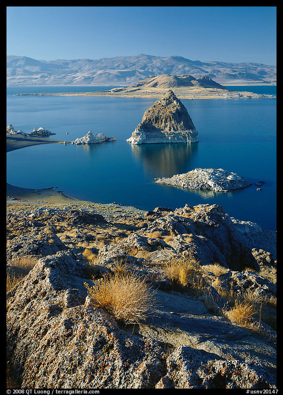 Pyramid and Pyramid Lake. USA