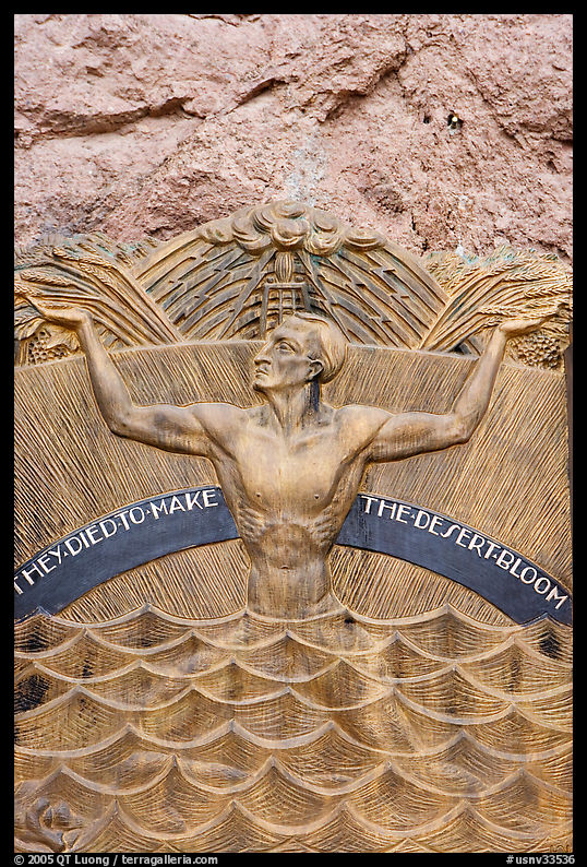Memorial in Art Deco style to accident victims during the construction. Hoover Dam, Nevada and Arizona