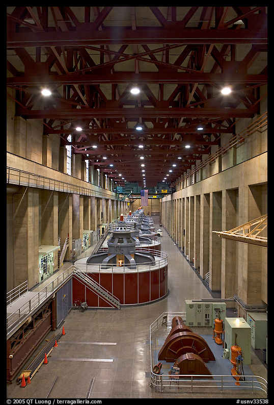 Nevada generator room. Hoover Dam, Nevada and Arizona