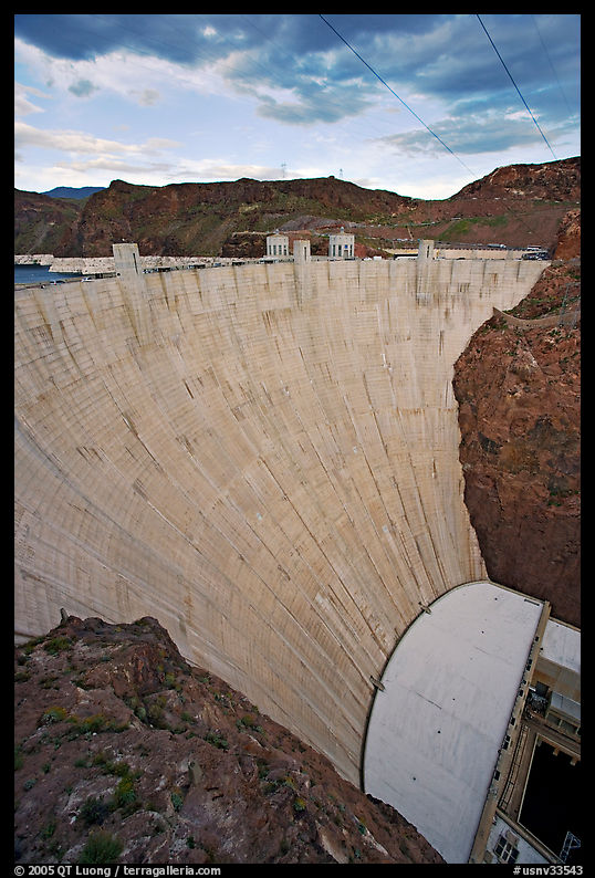 View of the dam from the visitor center. Hoover Dam, Nevada and Arizona