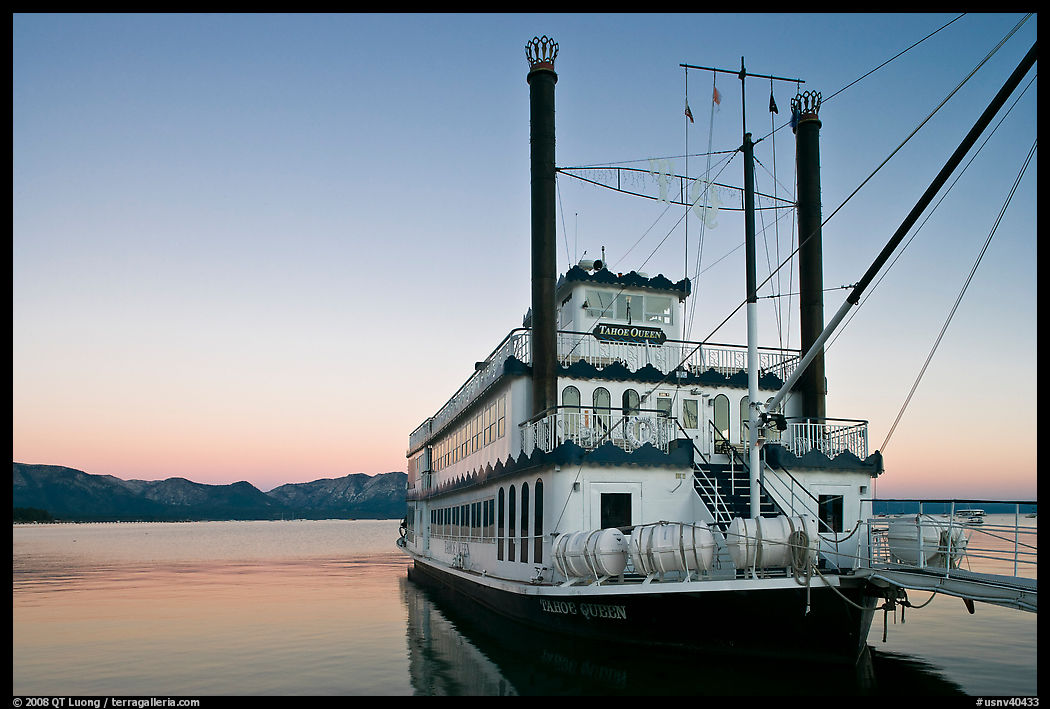 Tahoe Queen paddle boat at dawn, South Lake Tahoe, Nevada. USA