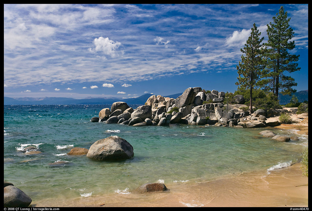 Beach and rocks, Lake Tahoe-Nevada State Park, Nevada. USA