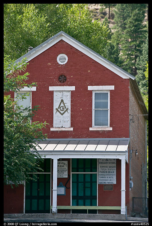 General store old brick building. Genoa, Nevada, USA