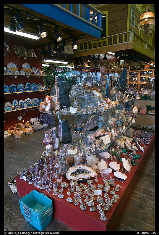 Inside rock shop. Virginia City, Nevada, USA