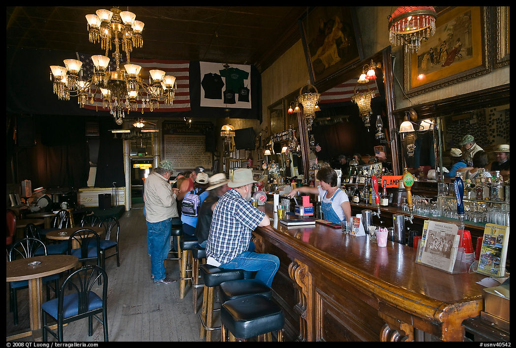 Inside old saloon. Virginia City, Nevada, USA