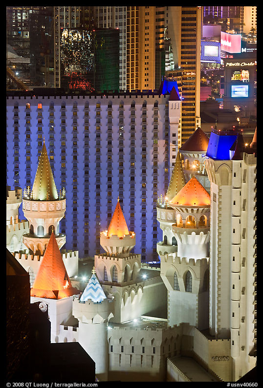 Excalibur towers from above. Las Vegas, Nevada, USA