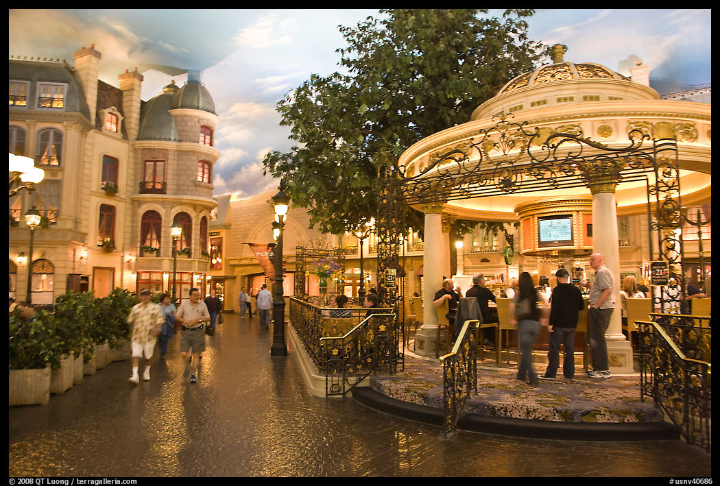 Rotunda and plaza inside Paris hotel. Las Vegas, Nevada, USA