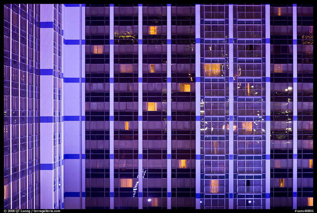 Facade detail of Ballys hotel. Las Vegas, Nevada, USA