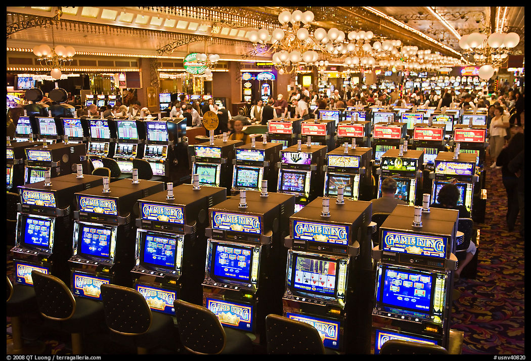 Rows of slot machines. Las Vegas, Nevada, USA