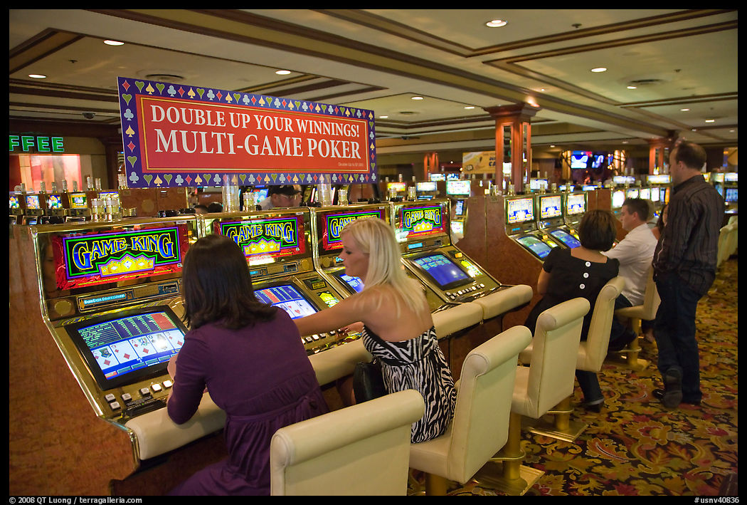 Gambling with gaming  machines. Las Vegas, Nevada, USA