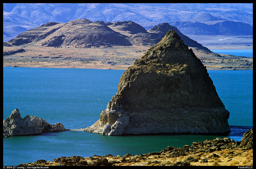 Pyramid in Pyramid Lake. USA