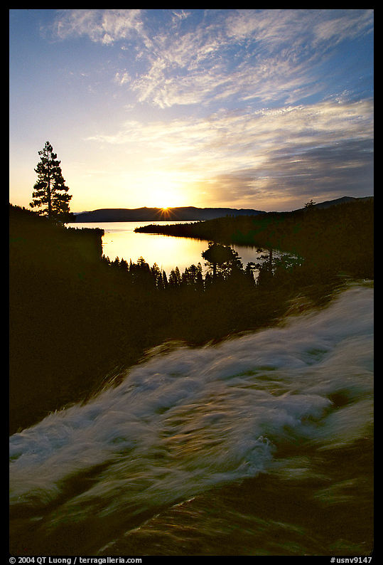 Eagle Falls and Emerald Bay, sunrise, Lake Tahoe. California and Nevada, USA