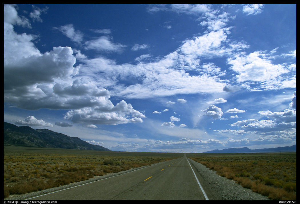 Road converging to the horizon. Nevada, USA