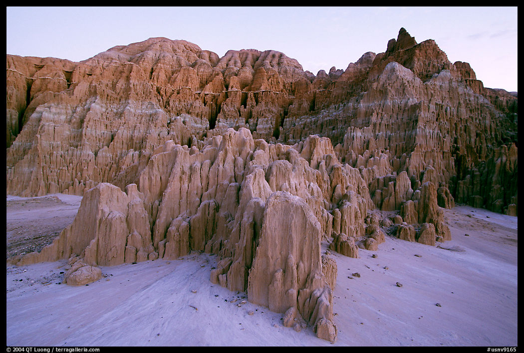 Erosion formation in the soft bentonite clay, Cathedral Gorge State Park. Nevada, USA
