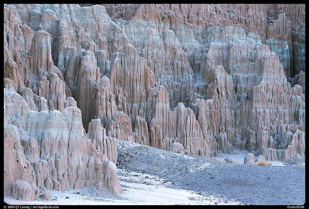 Pilars carved by erosion, Cathedral Gorge State Park. Nevada, USA