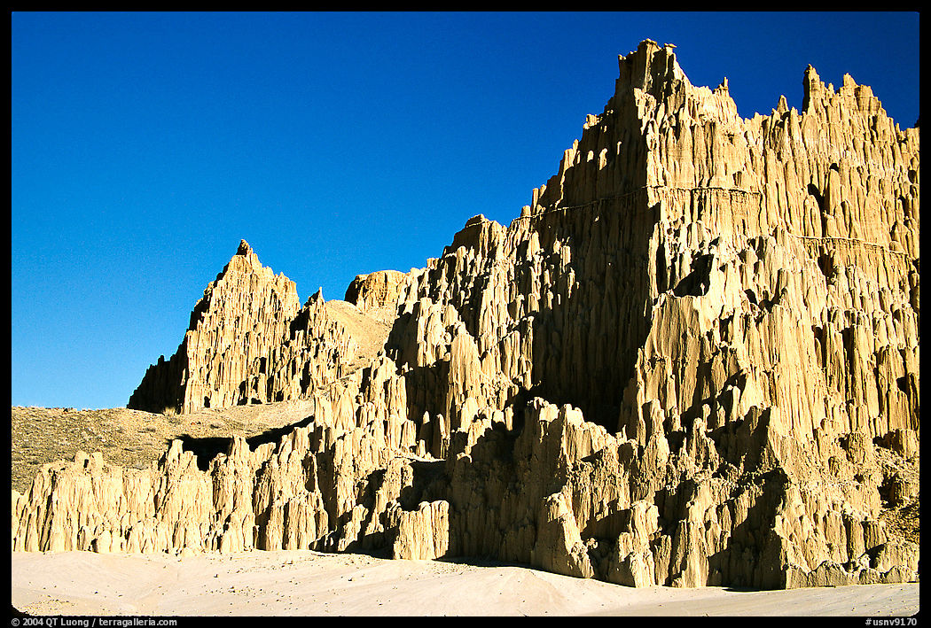 Eroded clay formations, Cathedral Gorge State Park. Nevada, USA
