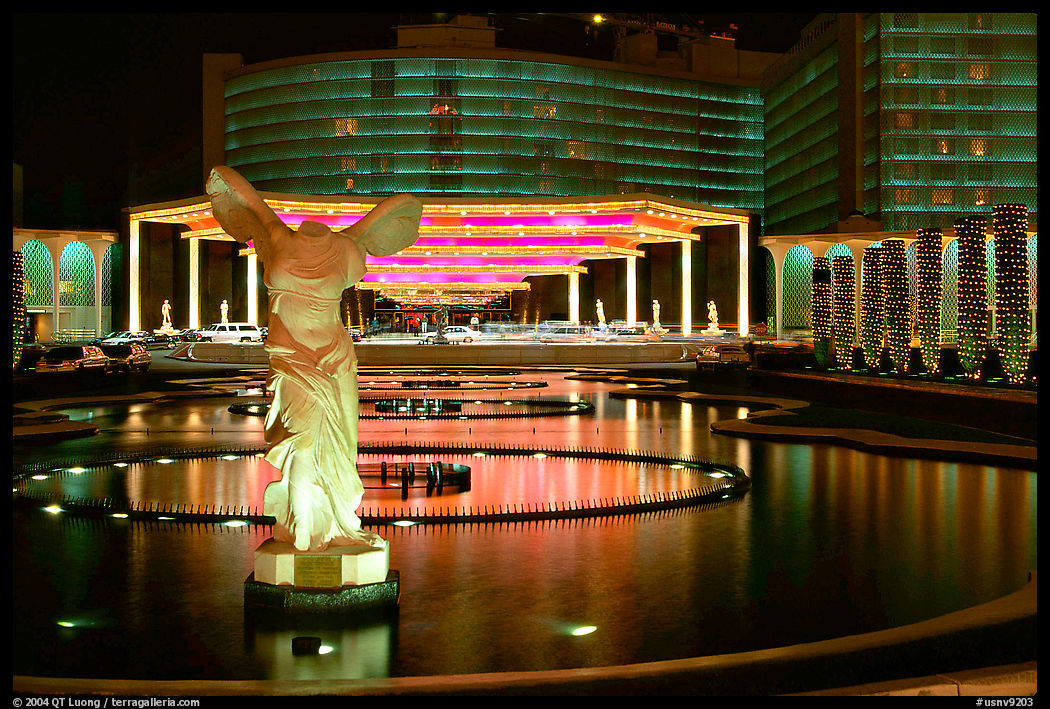 Caesar's Palace casino by night. Las Vegas, Nevada, USA