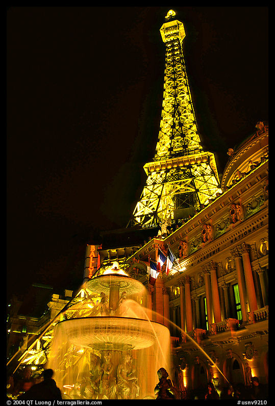 Paris casino by night. Las Vegas, Nevada, USA