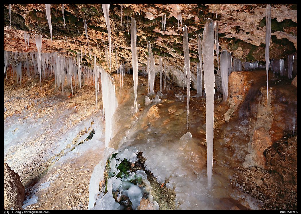 Stalactities in Mossy Cave. Utah, USA