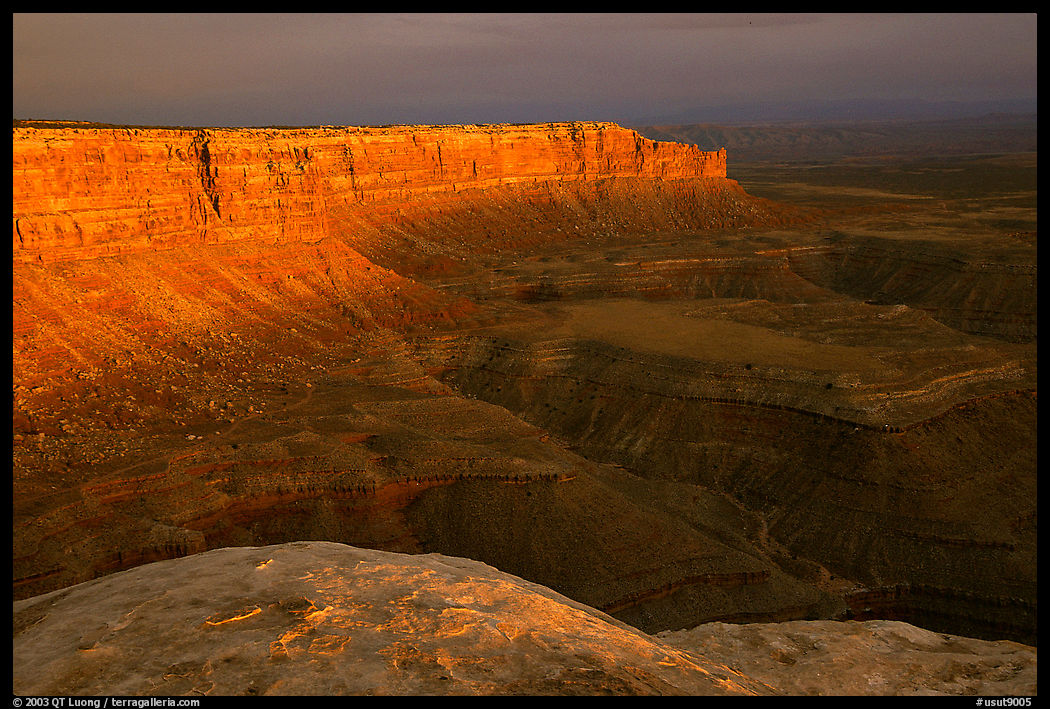 Cliffs near Muley Point, sunset. Utah, USA