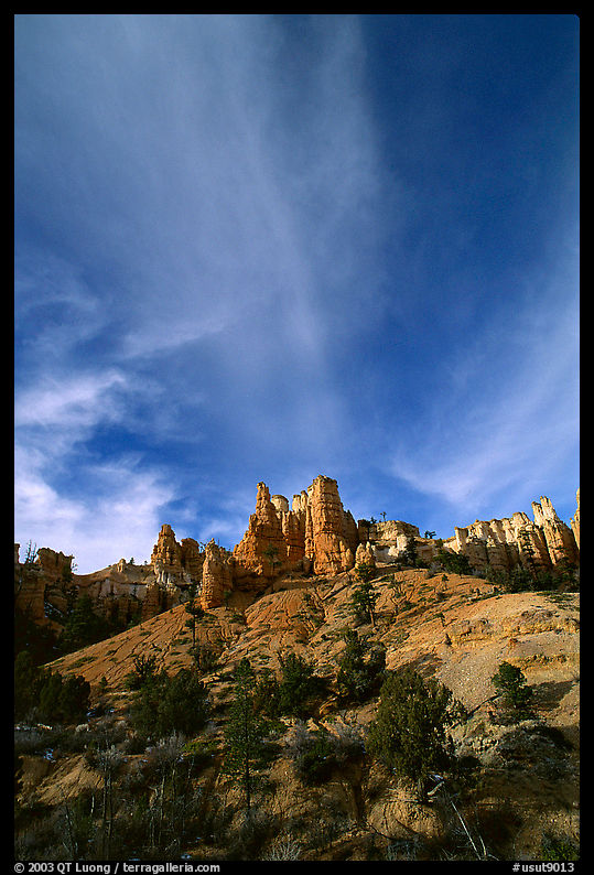 Hoodoos and clouds, Red Canyon, Dixie National Forest. Utah, USA