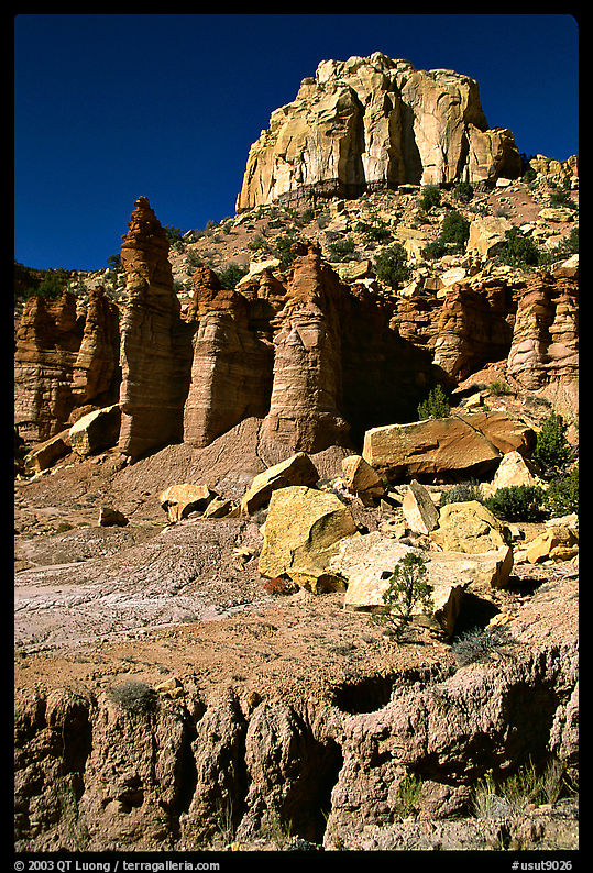 Tall multicolored cliffs, Burr Trail, Grand Staircase Escalante National Monument. Utah, USA