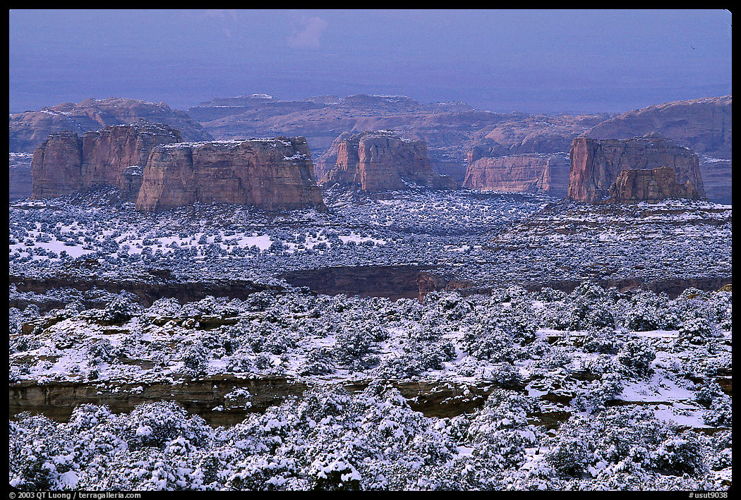 Cliffs in recent snow, San Rafael Swell. Utah, USA
