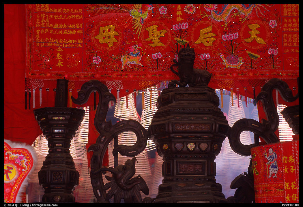 Urn and incense. Ho Chi Minh City, Vietnam