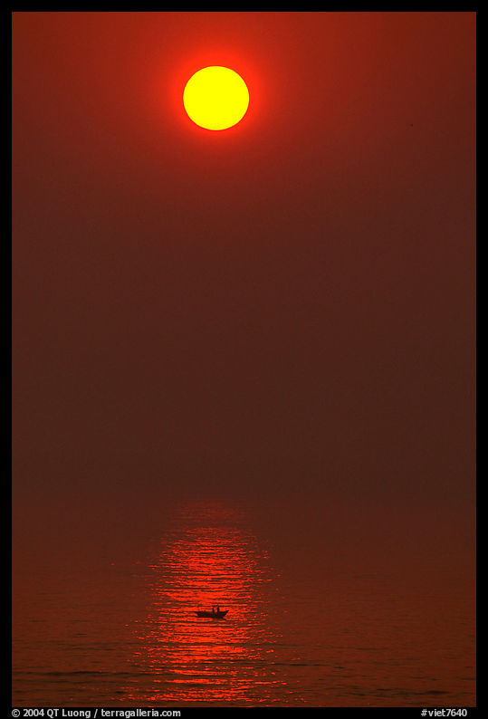 Sunrise and boats, Dong Hoi. Vietnam