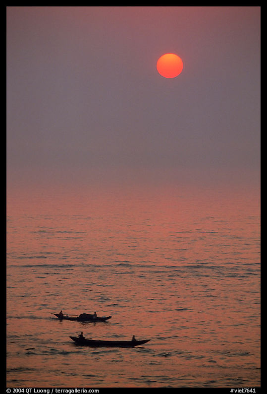Sunrise and boats, Dong Hoi. Vietnam
