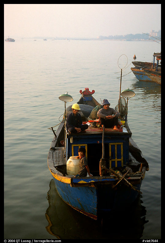 Fishing boat, in the Nhat Le River, Dong Hoi. Vietnam