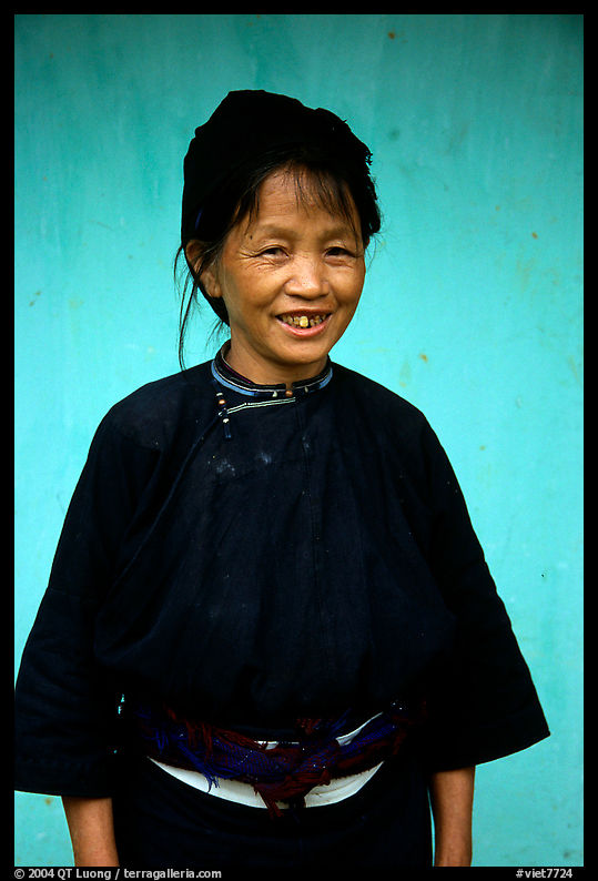 Woman of the Nung hill tribe in traditional dress. Northeast Vietnam
