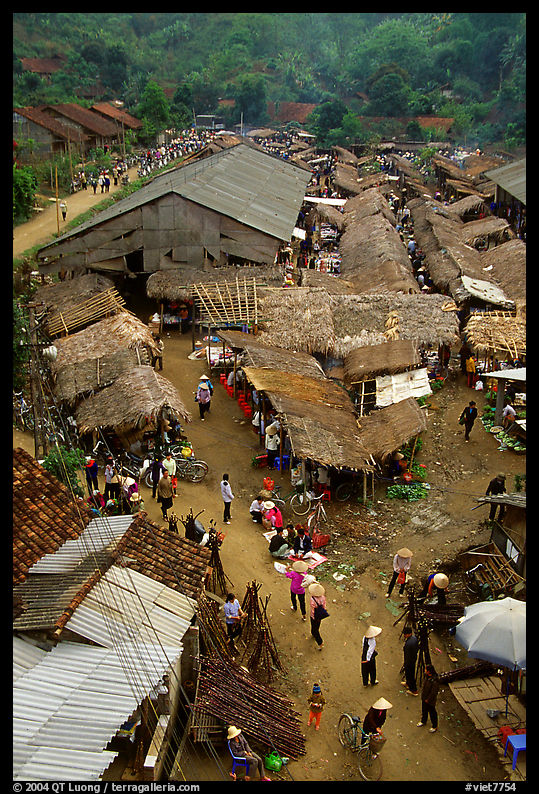 View of the market, Cho Ra. Northeast Vietnam