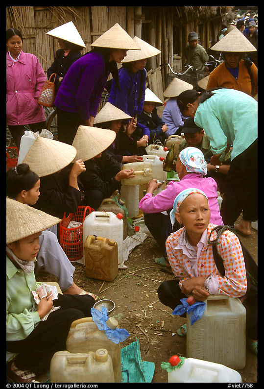 Alcohol stand, Cho Ra Market. Northeast Vietnam