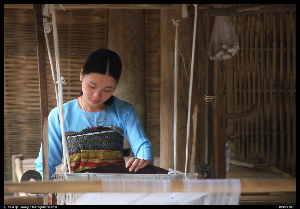 Thai woman weaving, Ban Lac. Northwest Vietnam