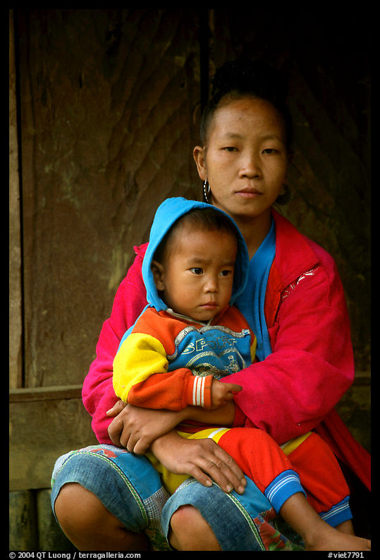 Hmong woman and boy, Xa Linh village. Northwest Vietnam