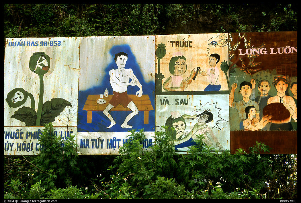 Government educational paintings, near Yen Chau. Northwest Vietnam