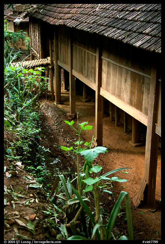 Stilt house detail, in a village near Son La. Northwest Vietnam