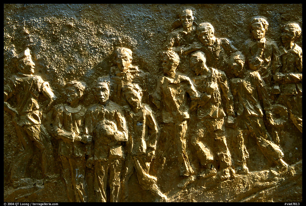 Bas relief celebrating the victims of the French rule, Son La. Northwest Vietnam