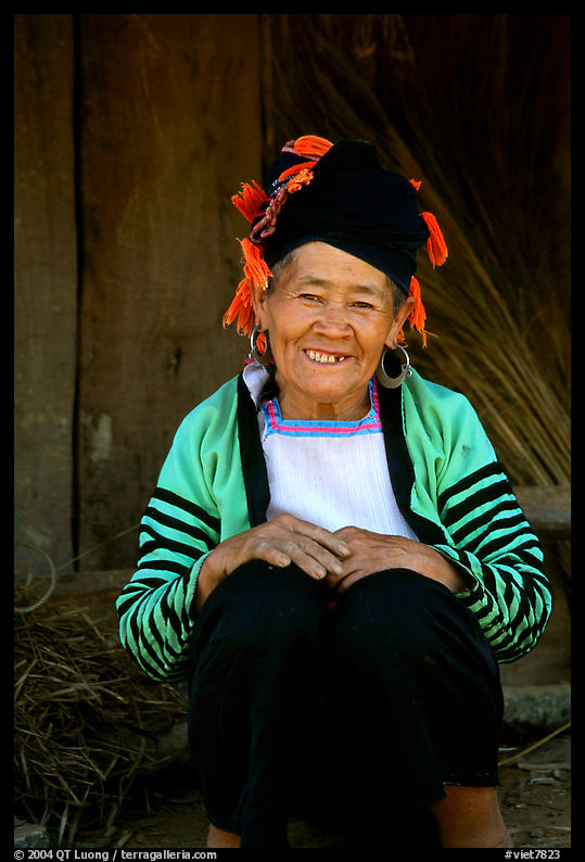 Elderly Dzao ethnic minority women, Tuan Chau. Vietnam