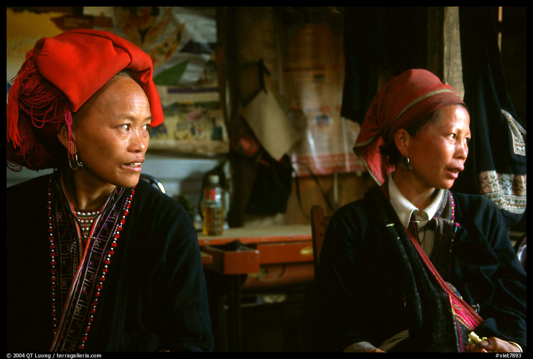 Two Red Dzao women. Sapa, Vietnam