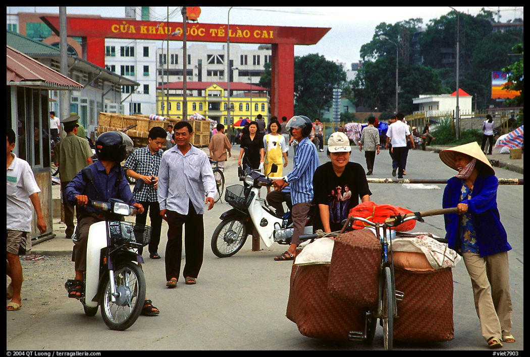 Border crossing with China at Lao Cai. Vietnam
